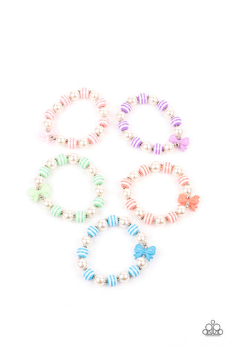 Starlet Shimmer Colorful Acrylic Bows And Classic White Pearls Bracelets - Barbara Towles Masterson's Store