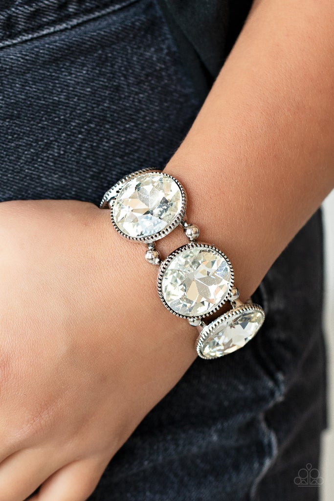Powerhouse Hustle - White Bracelet - Life Of The Party Exclusive Oct 2021 - Barbara Towles Masterson's Store