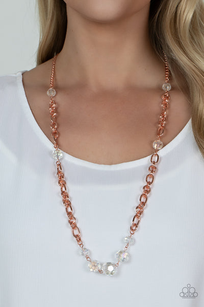 Prismatic Pick-Me-Up Necklace Copper (Iridescent) Paparazzi